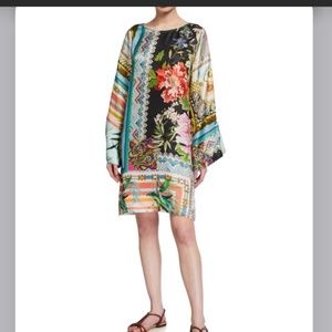 Johnny Was Silk Island Print Twill Dress
